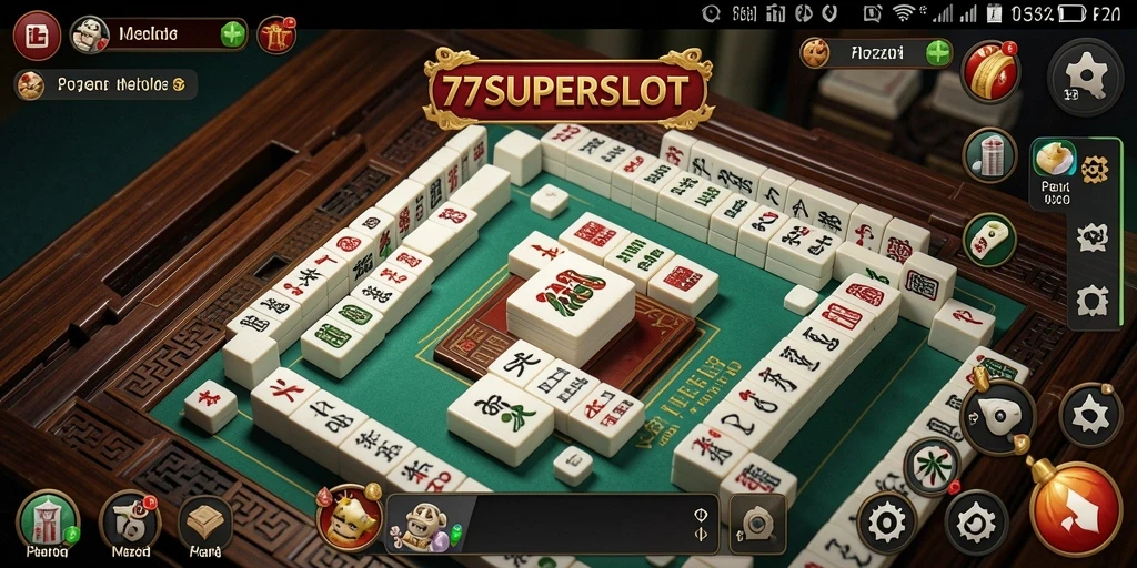 Screenshot gameplay 77SUPERSLOT menampilkan keseruan permainan Mahjong.