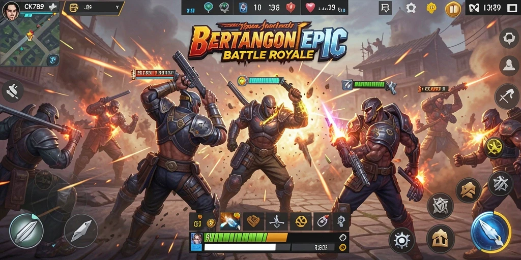 Screenshot dari gameplay CK789 menampilkan pertempuran seru di arena Battle Royale.