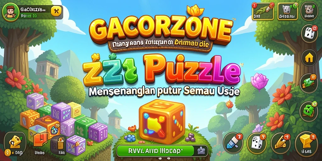 Screenshot GACORZONE menampilkan gameplay pada level puzzle yang menantang.