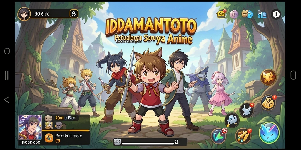 Screenshot gameplay IDAMANTOTO menampilkan karakter anime yang penuh aksi.