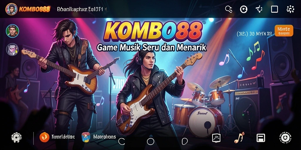 Screenshot gameplay <strong>KOMBO88</strong> yang menunjukkan tantangan musik yang seru.
