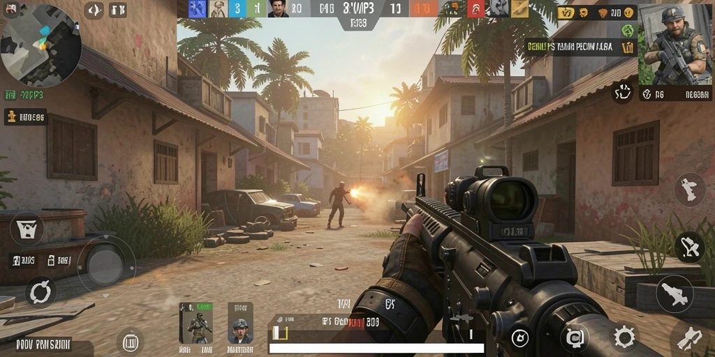 Screenshot RPVIP3 menampilkan aksi mendebarkan dalam gameplay FPS.