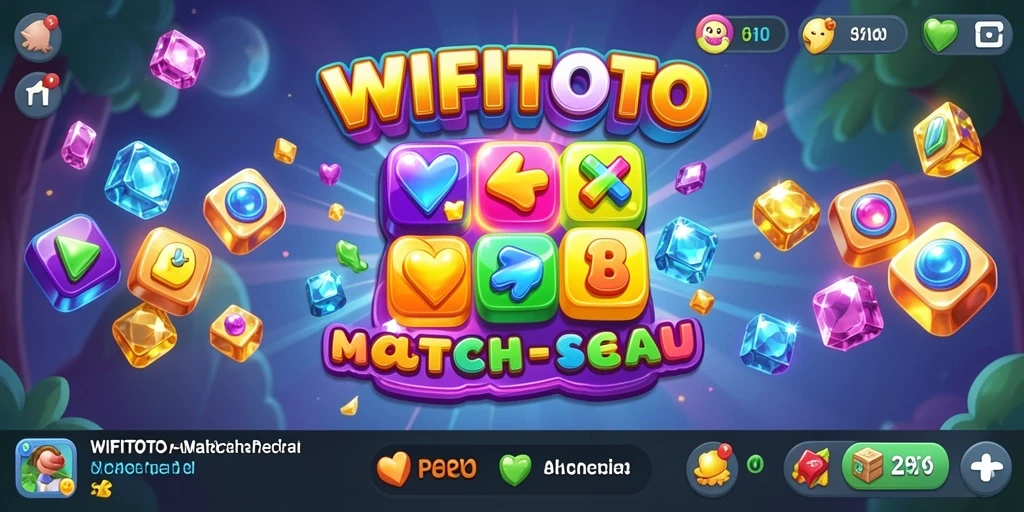 Screenshot gameplay WIFITOTO menampilkan papan permainan Match-3 yang menarik.